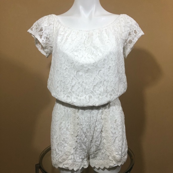Jack by BB Dakota White Lace Romper Sz Small - Picture 3 of 7